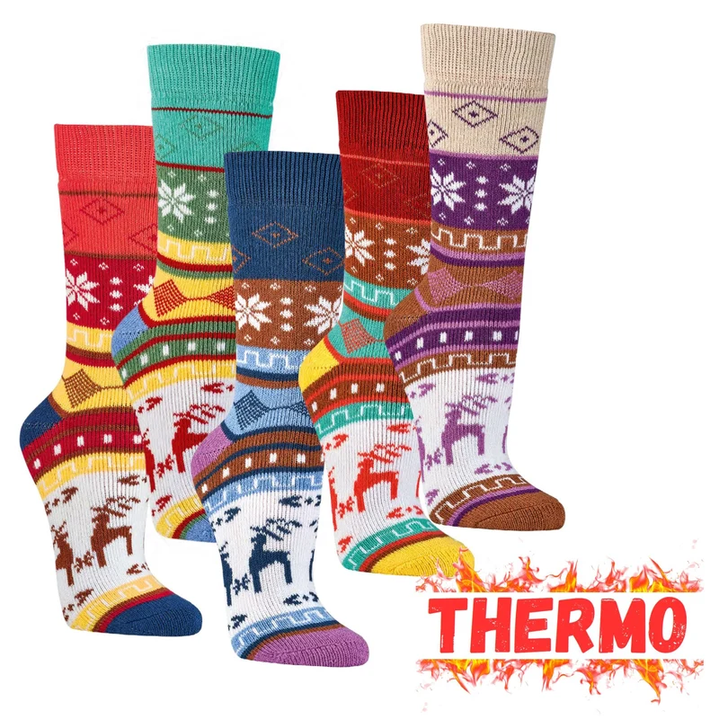 Norweger Socken im Hygge Stil 2 oder 4 Paar 90 % Baumwolle Vollfrottee