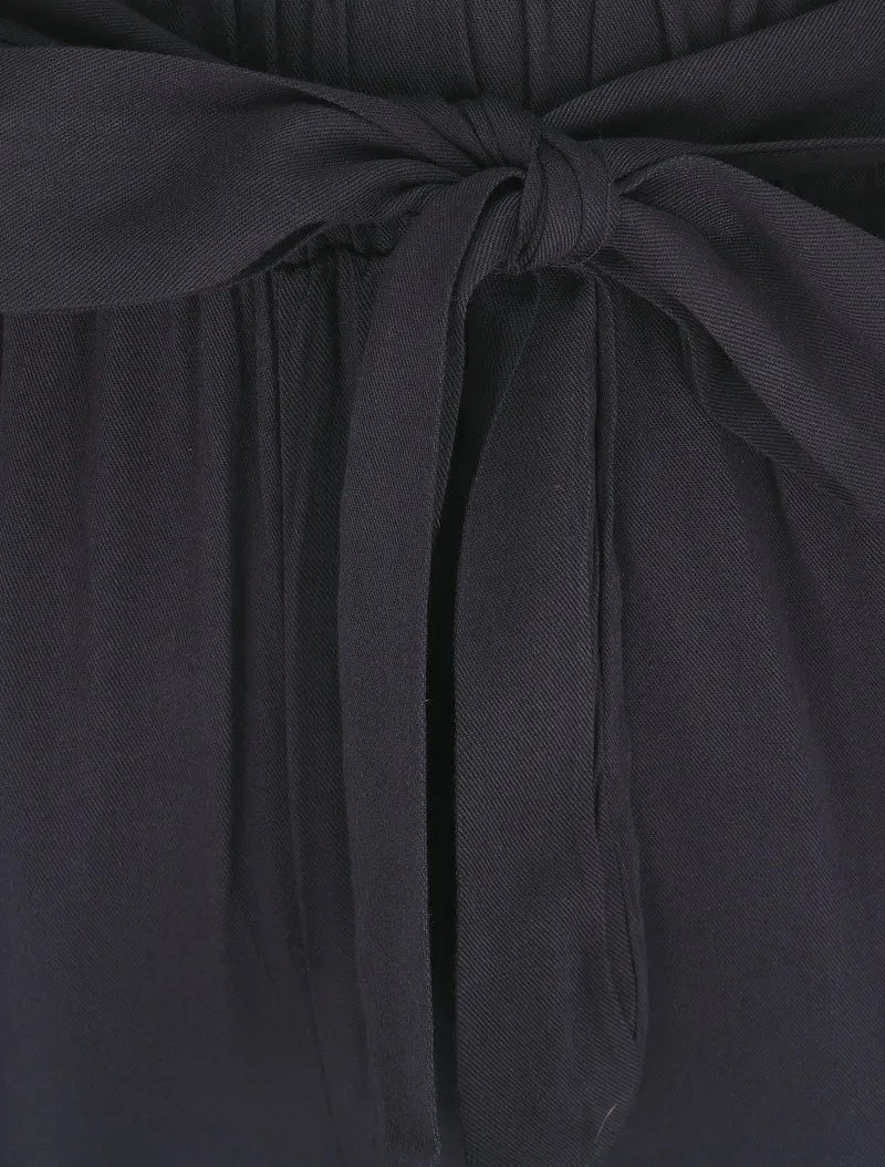 Elastische fließende Hose - Marine