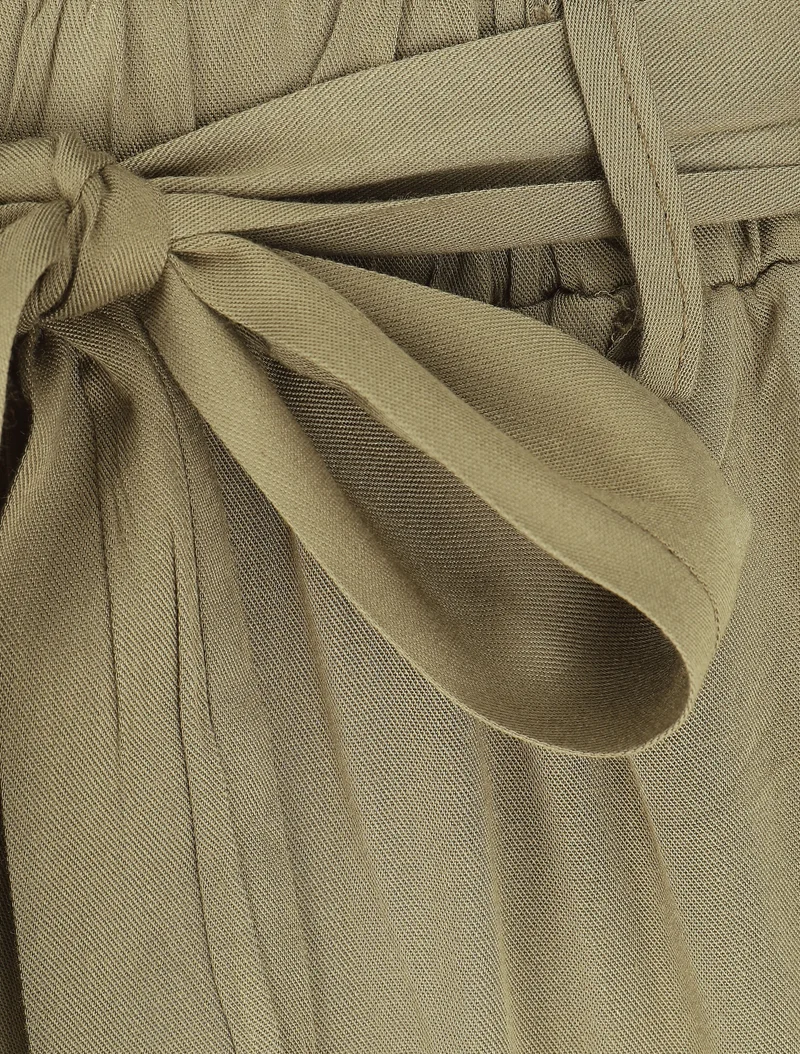 Elastische fließende Hose - Kaki