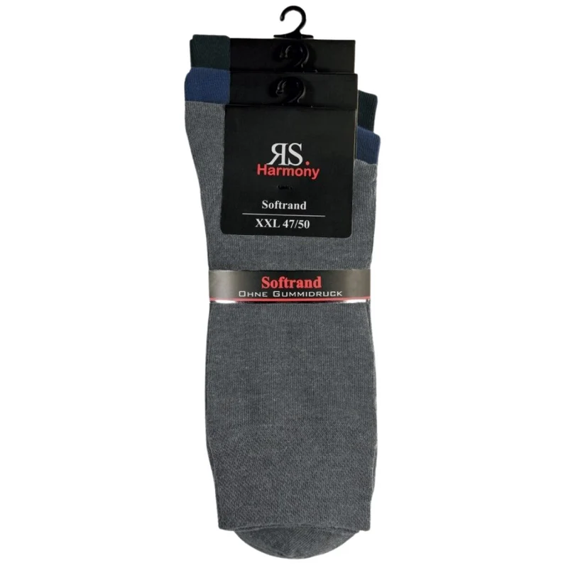 3-15 Paar Herrensocken Übergröße – Schwarz, Blau & Grau | Weicher Bund
