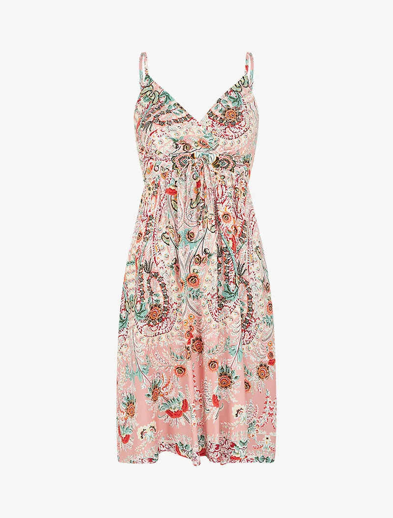 Kurzes Kleid mit Blumenmuster - Rose