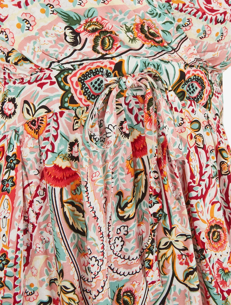 Kurzes Kleid mit Blumenmuster - Rose