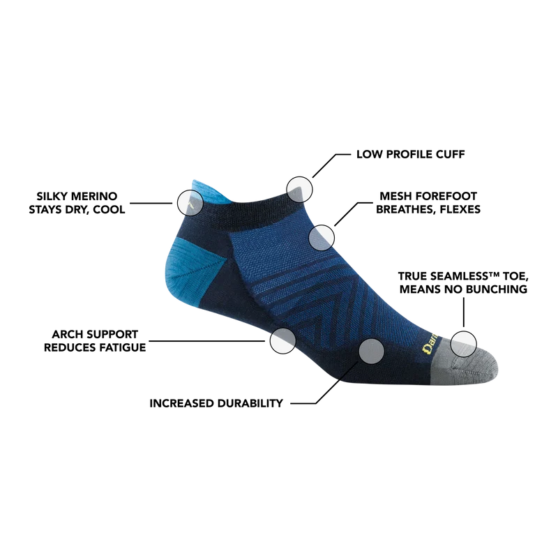 Men's Run No Show Tab Cushioned Ultra-Lightweight Running Socks