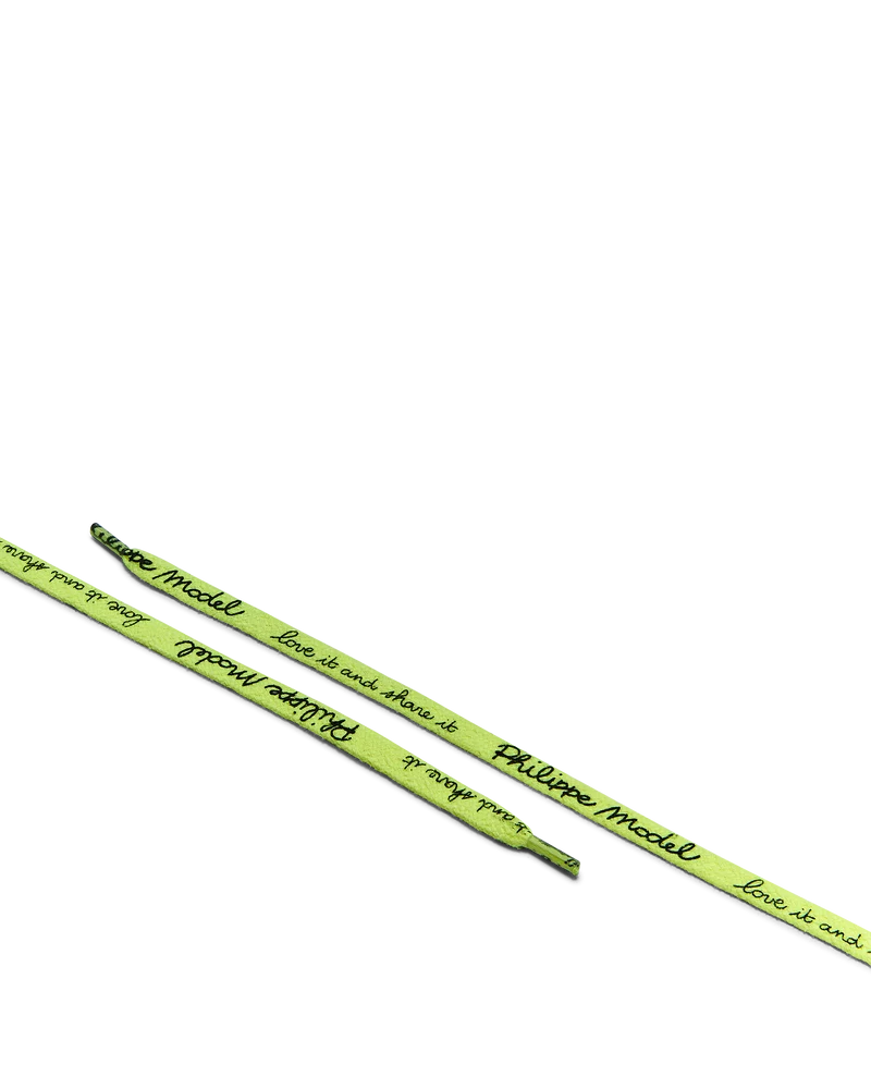 Men’s Laces in Cotton, Neon Yellow Black