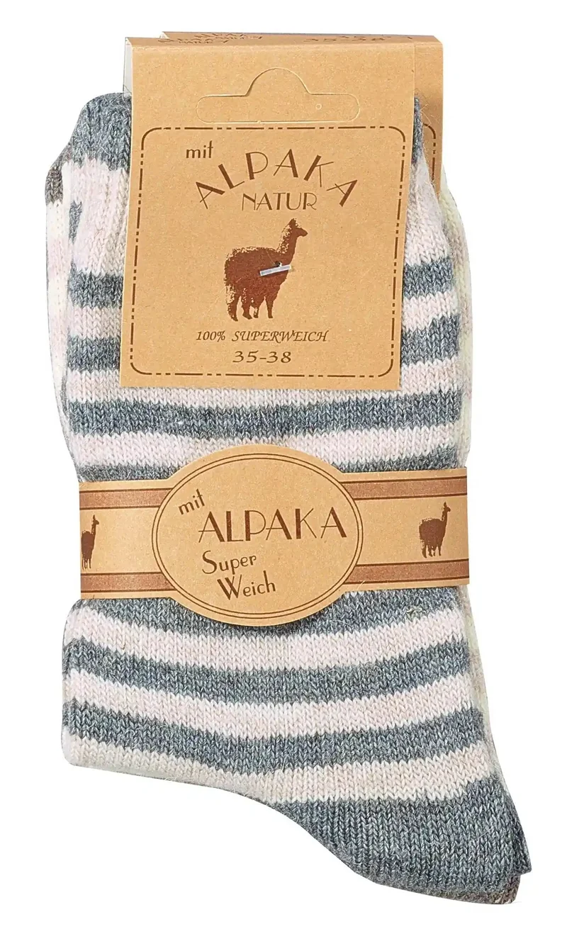 Wollsocken für Kinder mit Alpakawolle – 2 Paar (Gr. 23–42)