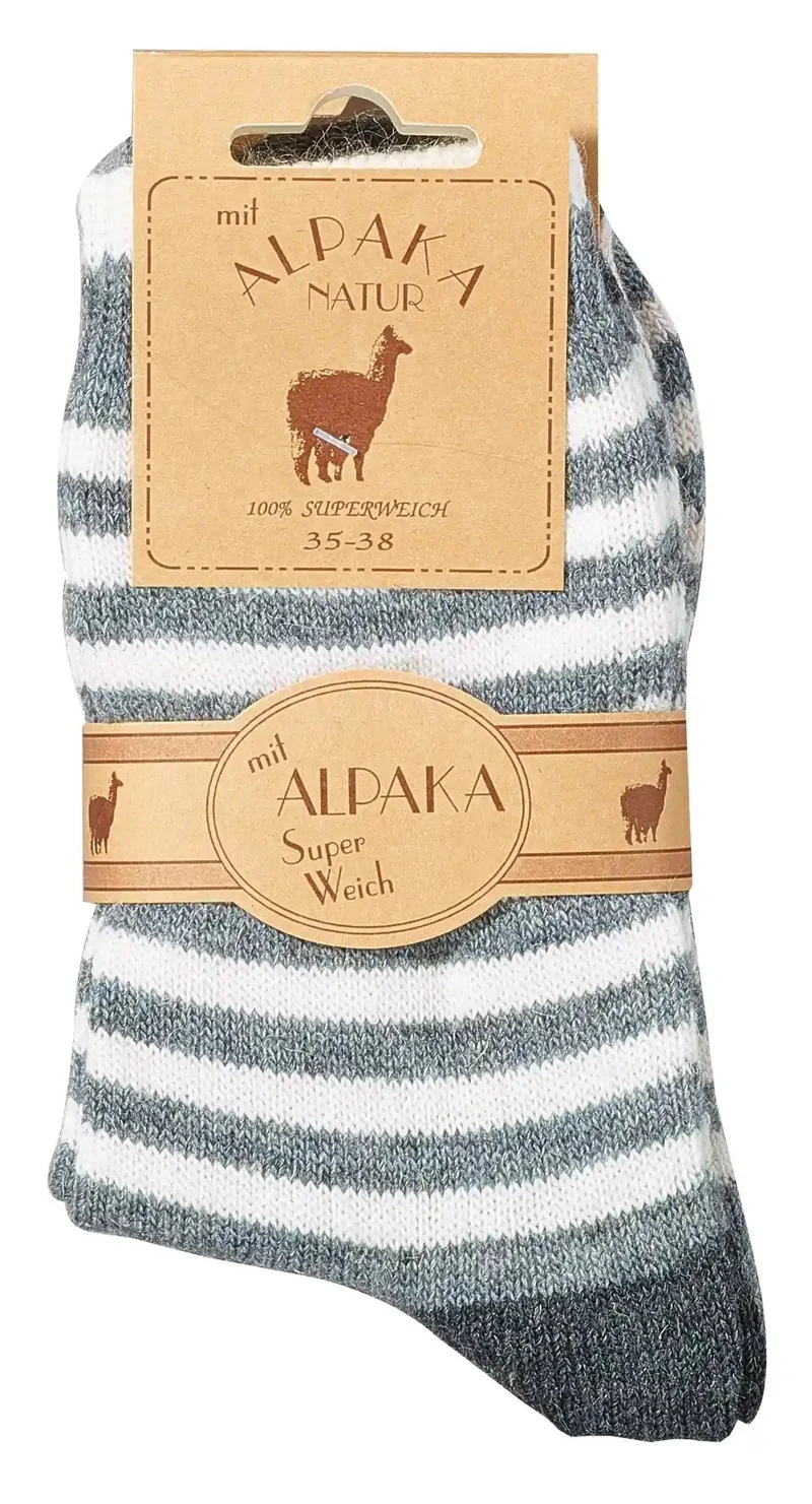 Wollsocken für Kinder mit Alpakawolle – 2 Paar (Gr. 23–42)
