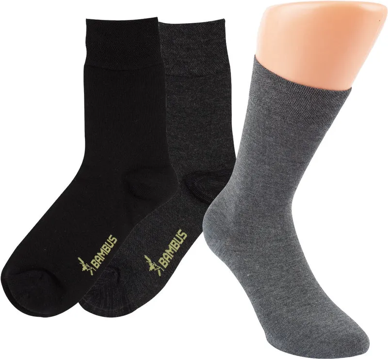 Bambus Socken Herren Viskose ohne Gummi | Melange Grau, 3–15 Paar