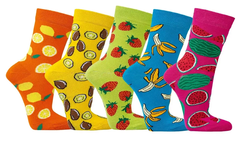 Bunte Socken Damen 3 Paar Baumwolle mit Motiven