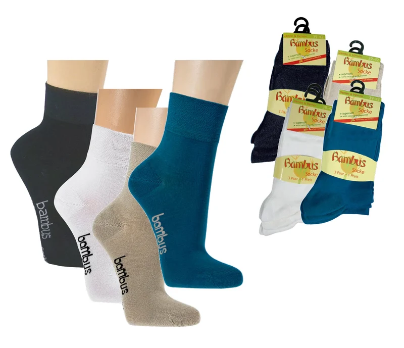 Bambus Viskose Socken – Kurzschaft 3–15 Paar (Gr. 35–50)