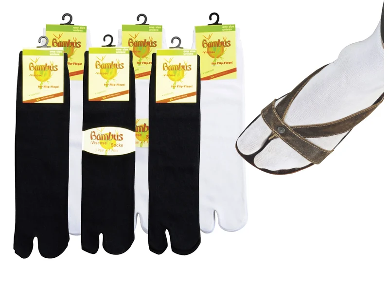 Tabi Socken für Flip-Flops aus Bambus Viskose | 3–15 Paar | Unisex