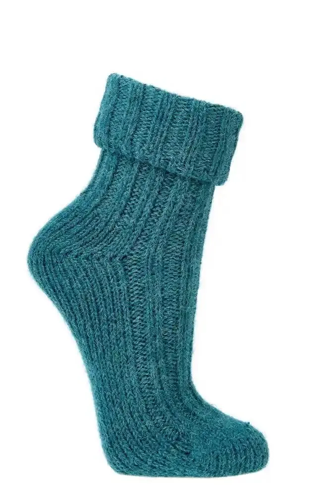 Warme Wollsocken mit Alpakawolle in Trendfarben im 2 Paar Pack