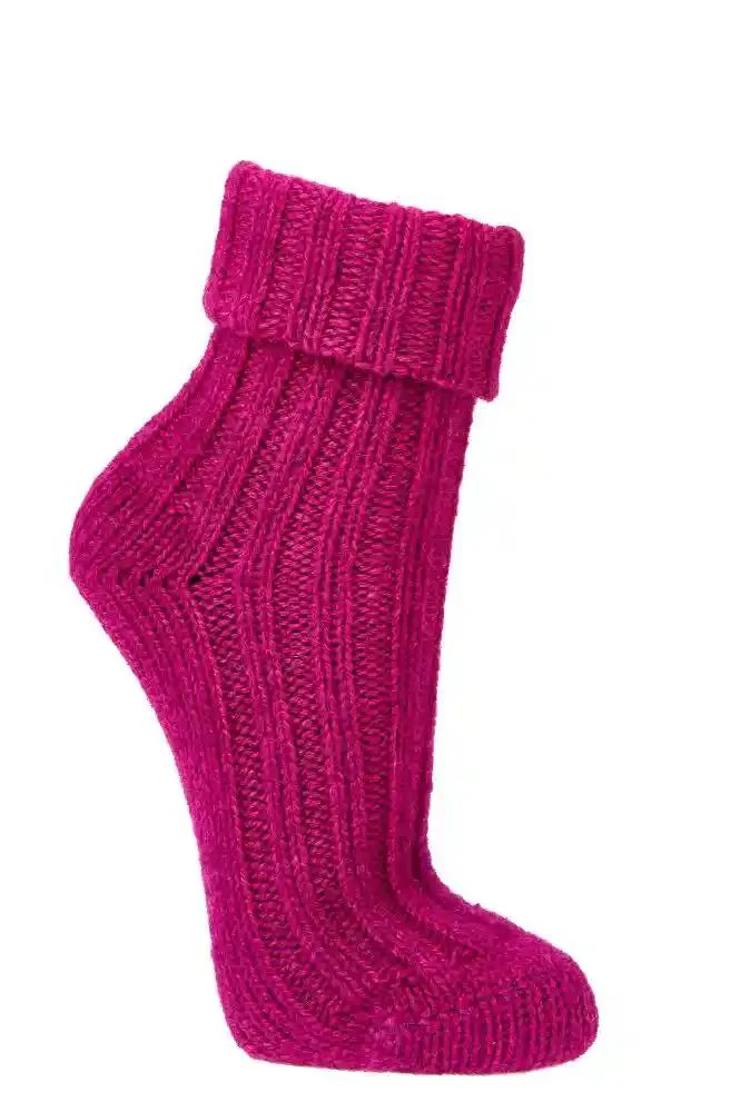 Warme Wollsocken mit Alpakawolle in Trendfarben im 2 Paar Pack