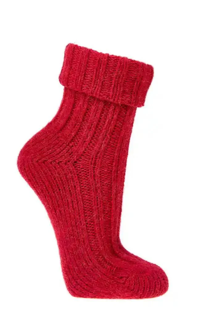 Warme Wollsocken mit Alpakawolle in Trendfarben im 2 Paar Pack