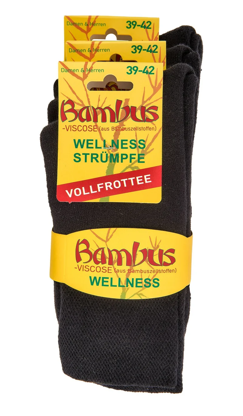 Thermo Bambus Viskose Socken schwarz mit Vollfrottee