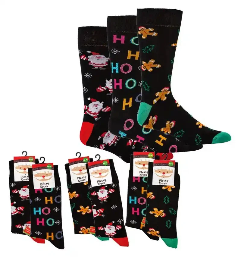 Weihnachtssocken aus Baumwollmix mit Motivmix | 2 Paar oder 4 Paar