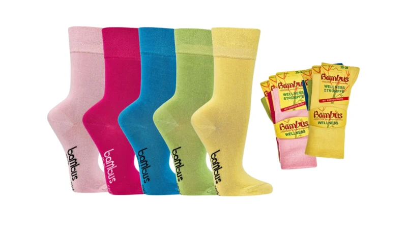 Bunte Bambus Viskose Socken pastell oder bunt mit Komfortbund, 3-15 Paar