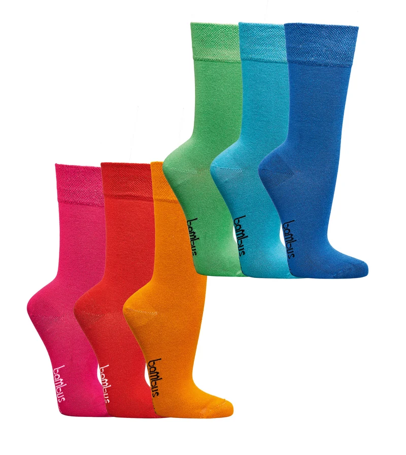 Bunte Bambus Viskose Socken pastell oder bunt mit Komfortbund, 3-15 Paar