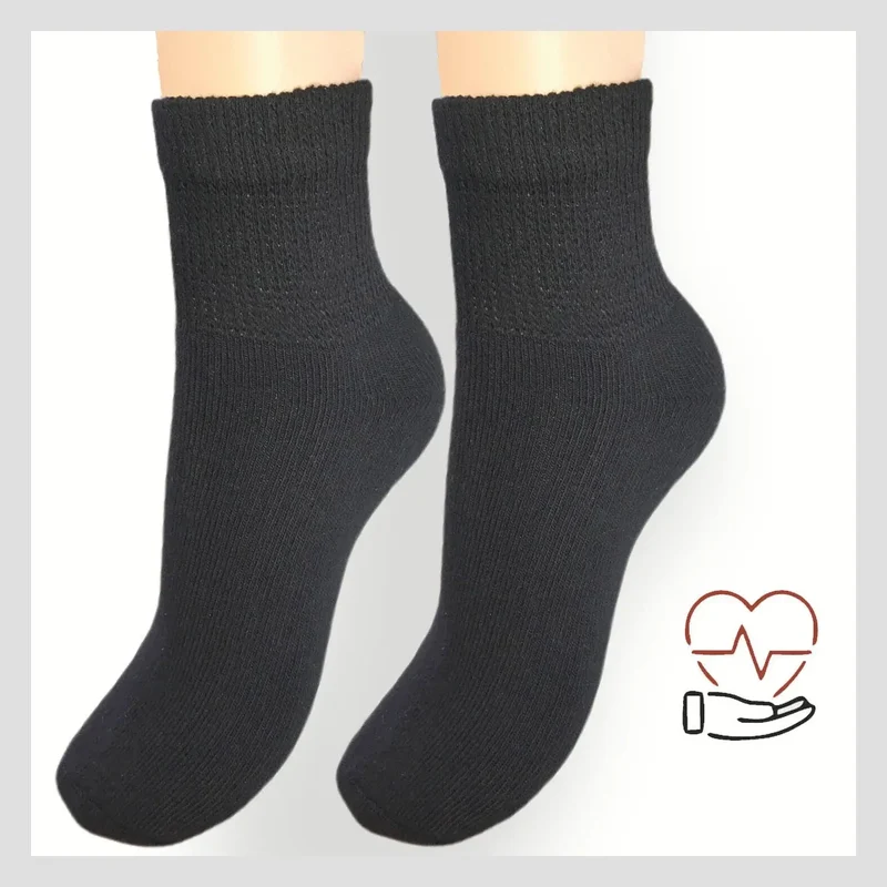 Für Diabetiker entwickelte Kurzschaft Socken schwarz oder weiß