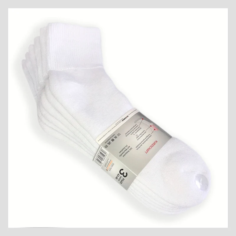 Für Diabetiker entwickelte Sneaker Socken schwarz oder weiß