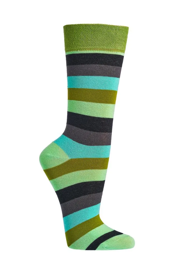 Bunte Bio Baumwoll Socken mit Blockstreifen 2 Paar oder 4 Paar