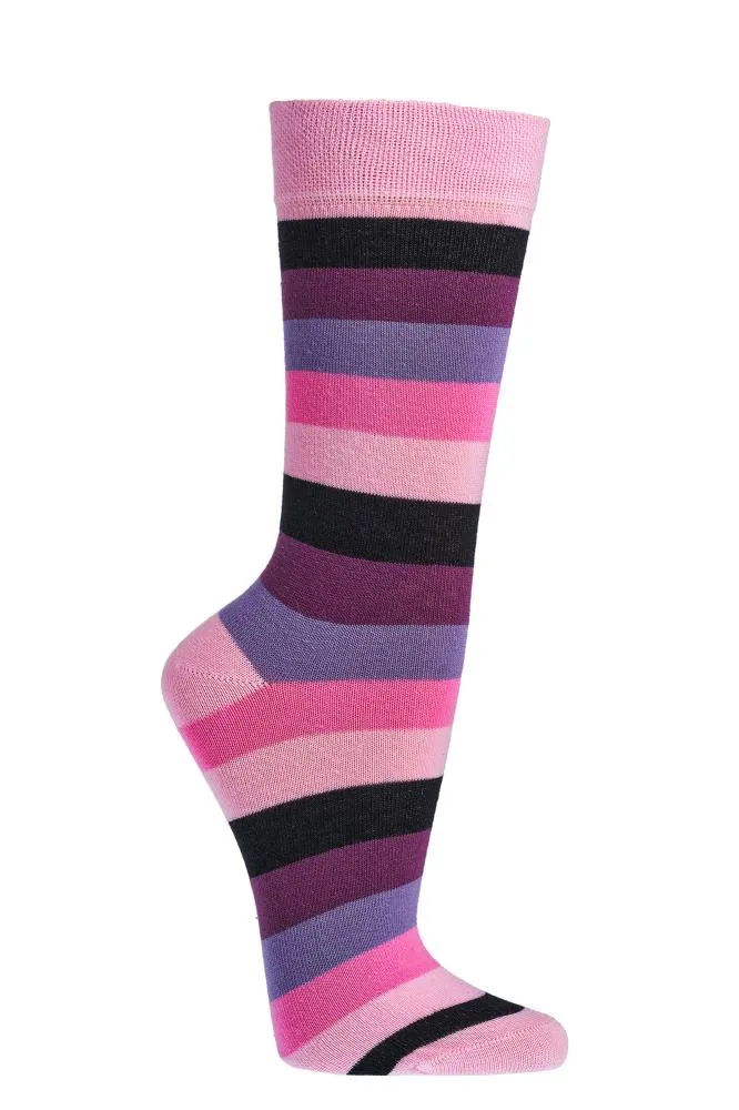 Bunte Bio Baumwoll Socken mit Blockstreifen 2 Paar oder 4 Paar