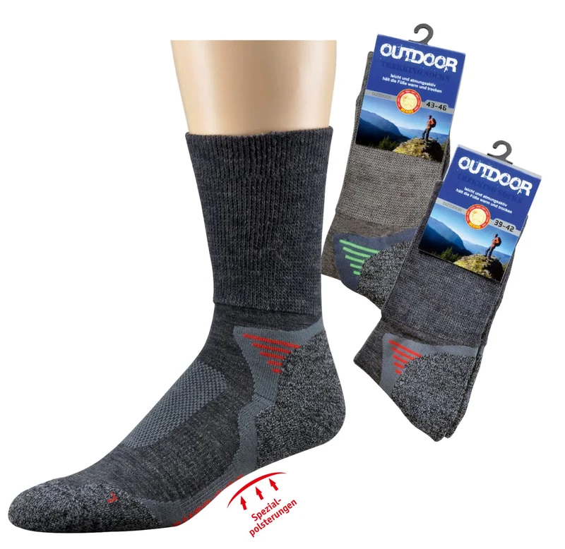 Trekkingsocken Wandersocken Sportsocken mit Merinowolle 1-5 Paar