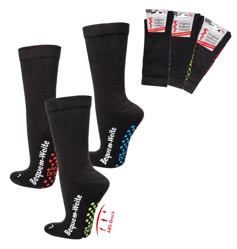 Extra weite ABS Diabetikersocken mit Polstersohle 2 bis 10 Paar