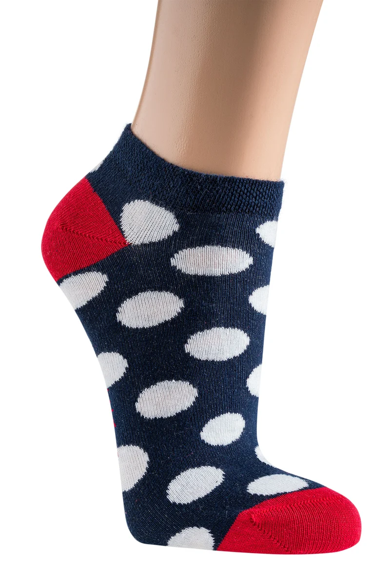 Maritime Sneaker Socken aus Baumwolle für Damen und Teenager im 3 Paar Set
