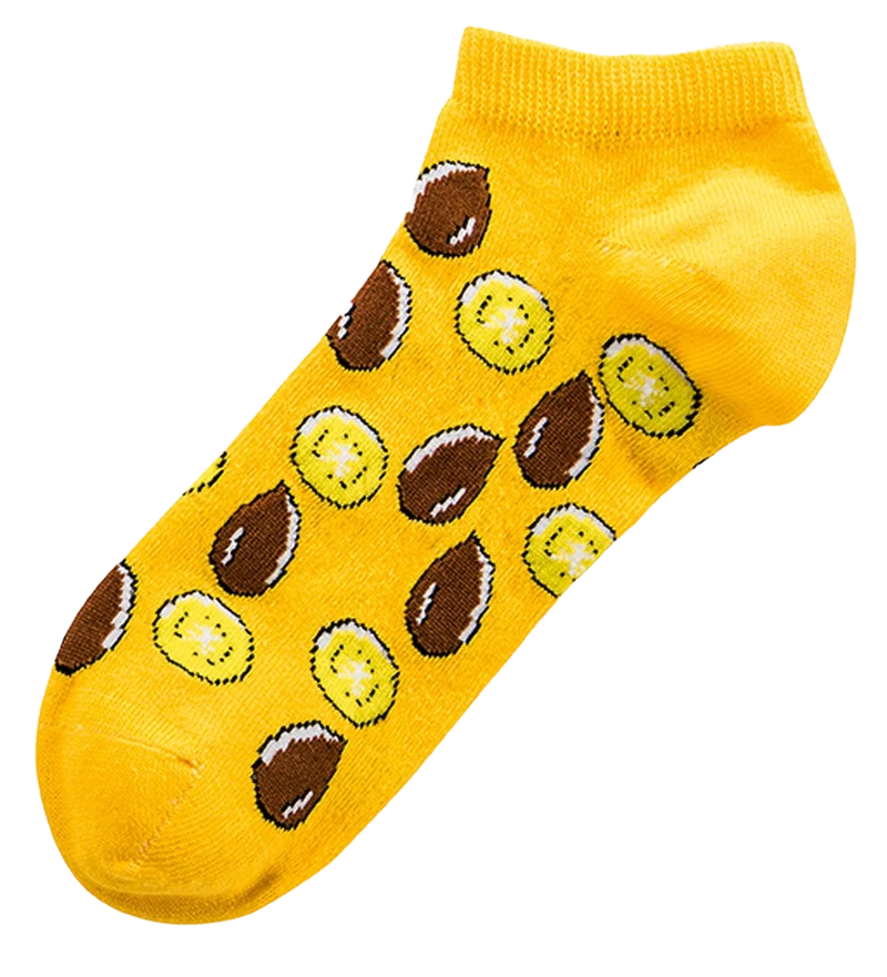 Damen Sneaker Socken mit Früchtemotiven aus Baumwolle 3 Paar