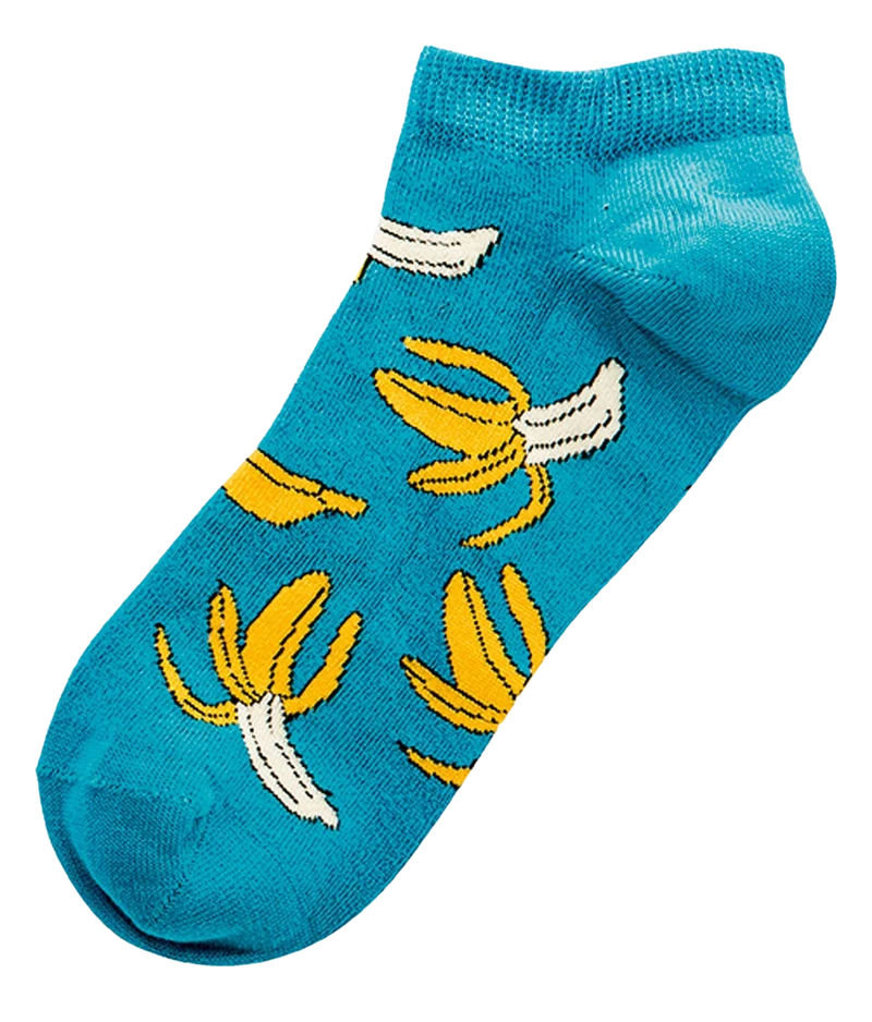 Damen Sneaker Socken mit Früchtemotiven aus Baumwolle 3 Paar