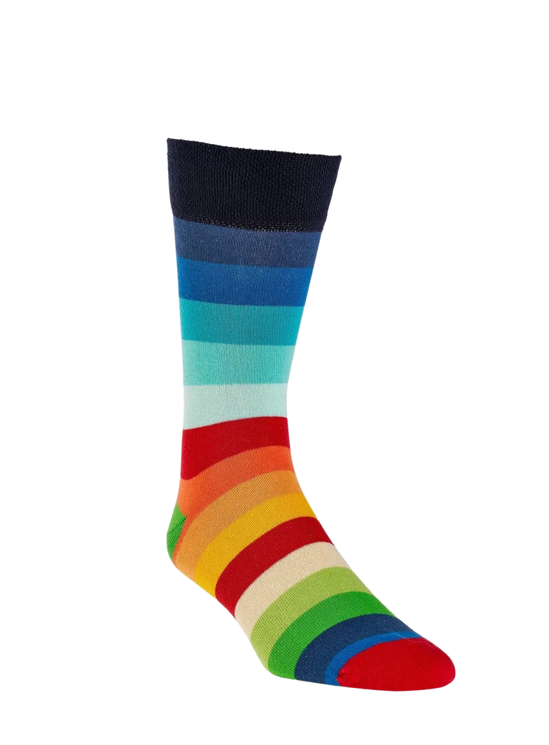 Bunte Socken mit Regenbogenstreifen aus Baumwolle 2 Paar