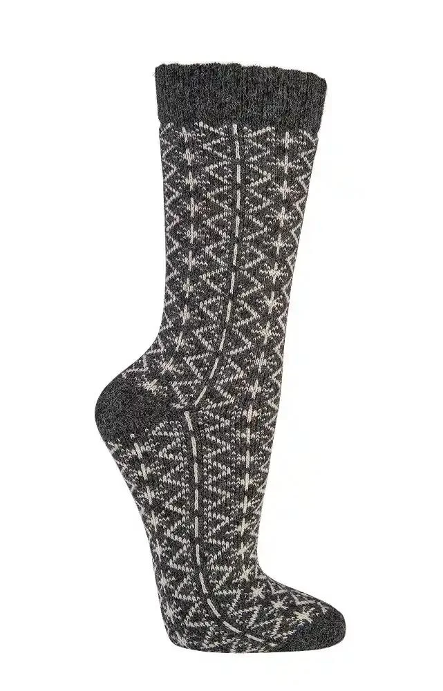 Bunte Wollsocken mit Merinowolle und Alpakawolle im Folklore Design 2 Paar