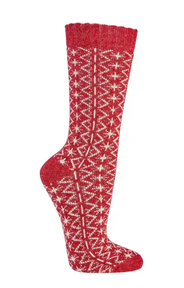 Bunte Wollsocken mit Merinowolle und Alpakawolle im Folklore Design 2 Paar