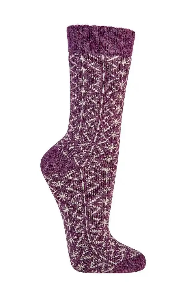 Bunte Wollsocken mit Merinowolle und Alpakawolle im Folklore Design 2 Paar