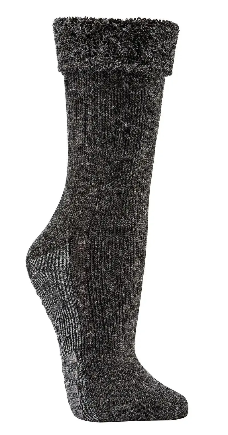 ABS Anti Rutsch Socken mit Alpakawolle extra flauschig gefüttert Homesocks Bettsocke 2 Paar