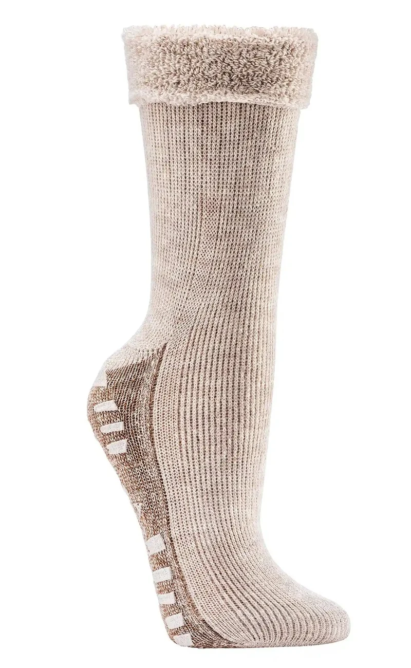 ABS Anti Rutsch Socken mit Alpakawolle extra flauschig gefüttert Homesocks Bettsocke 2 Paar