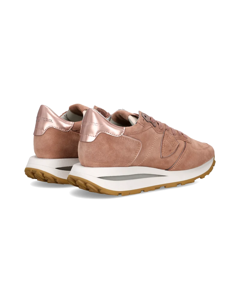 Sneakers Tropez Haute Women with metallic details, Dusty Pink