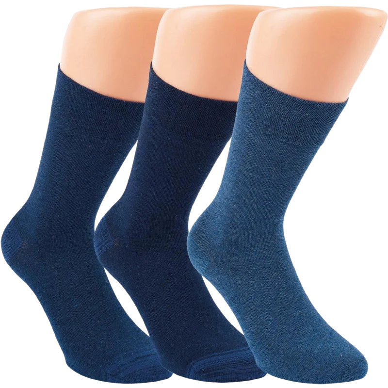 Bambus Viskose Socken melange blau mit Softrand 6-15 Paar