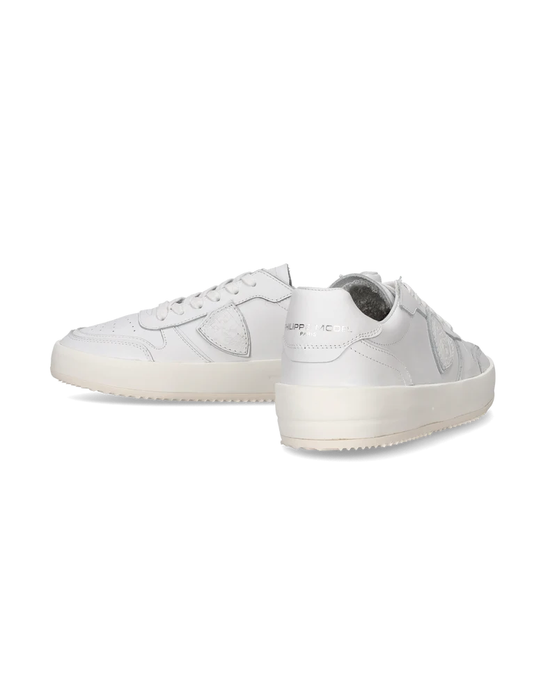 Women's Nice Low-Top Sneakers in Leather, White
