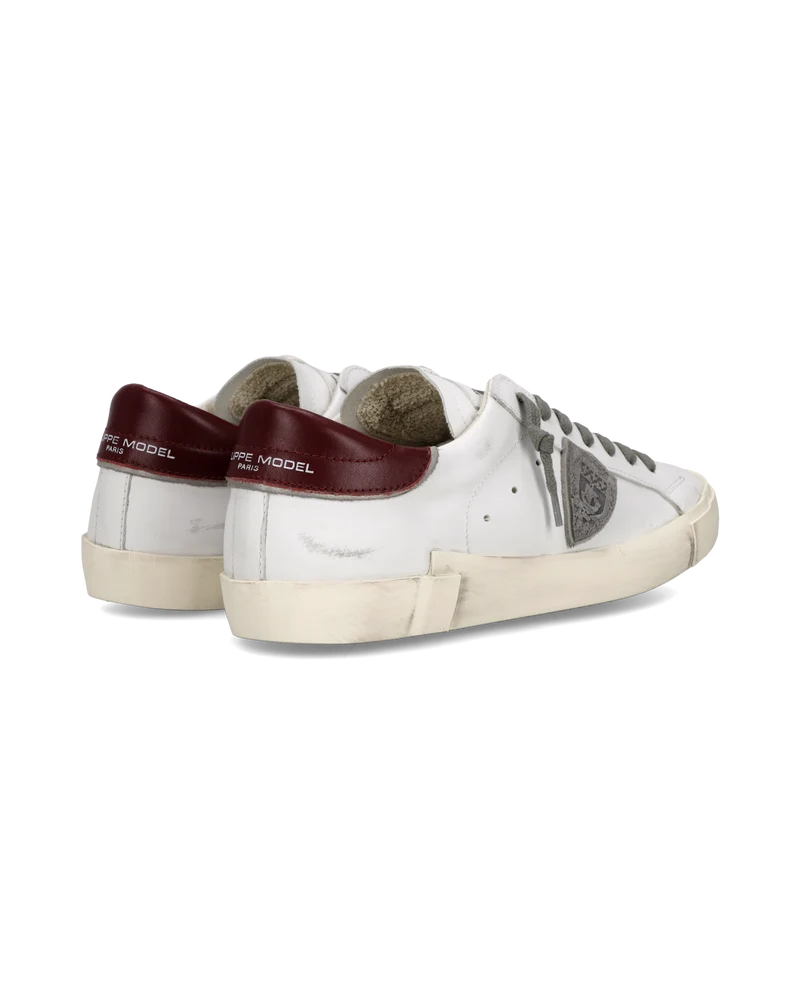 Sneakers Prsx Men, White Burgundy