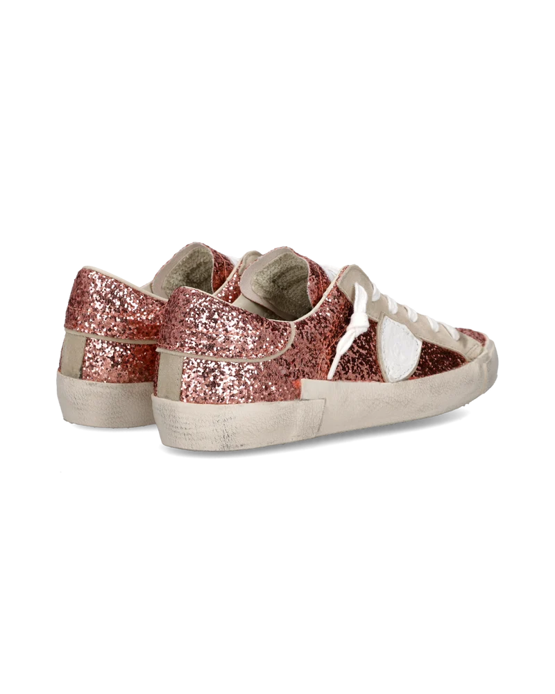 Sneakers Prsx Women with glitter upper, Pink