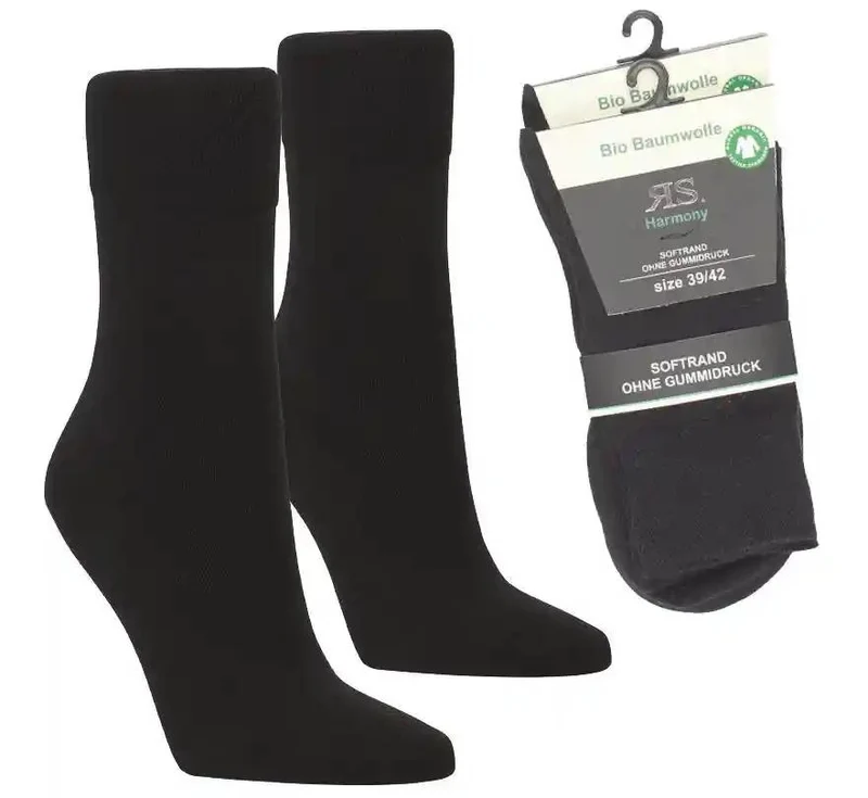 Bio Socken – Schwarz | 98 % Bio-Baumwolle, Unisex