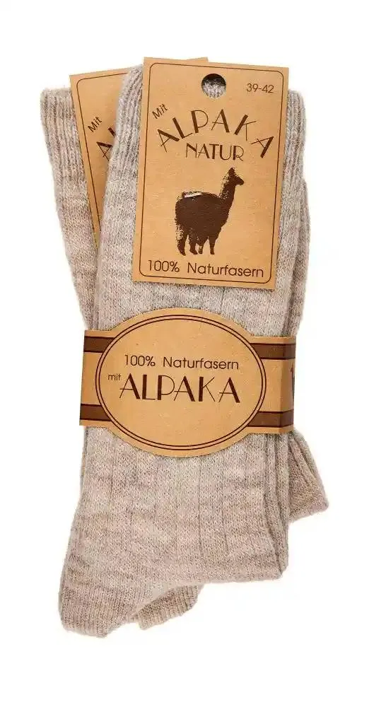 2 oder 4 Paar Unisex Wollsocken mit Alpaka – weich & warm