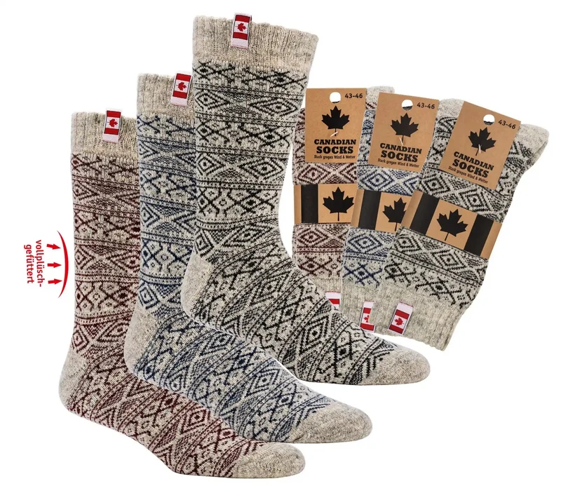 Canadian Socks Thermosocken mit Wolle Damen & Herren