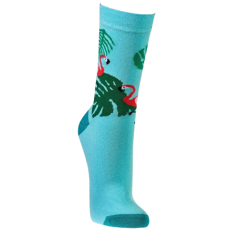 Bunte Baumwollsocken mit Flamingo Motiv 3 Paar