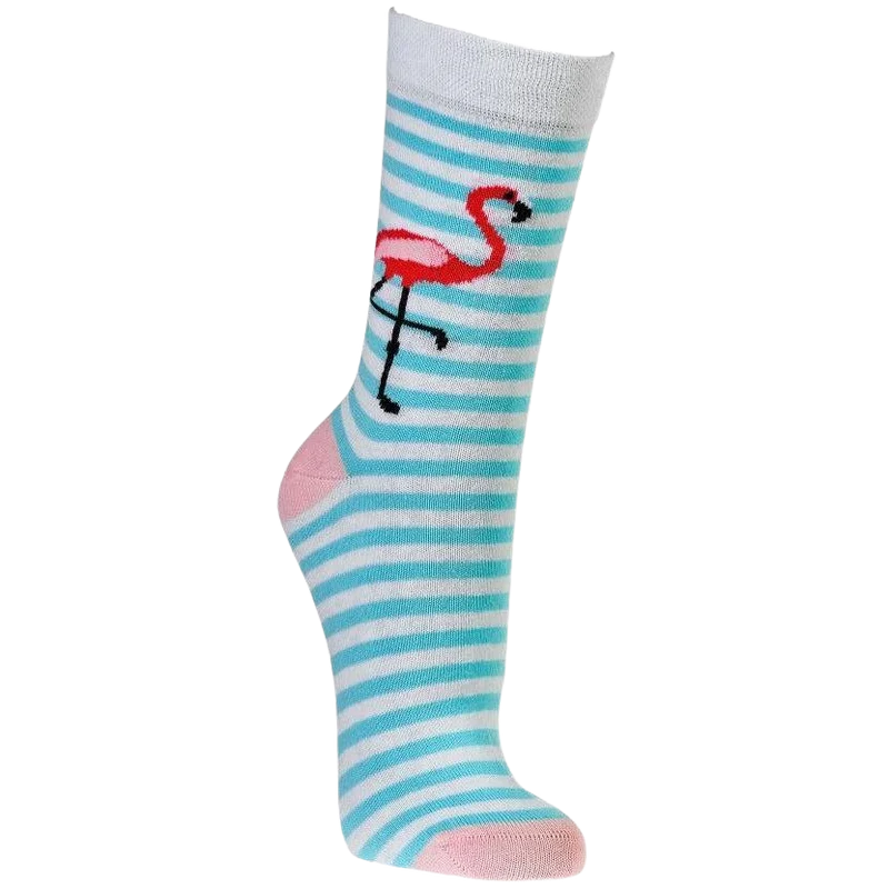 Bunte Baumwollsocken mit Flamingo Motiv 3 Paar