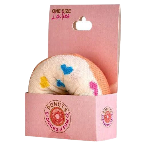 Donutsocken Damen aus Baumwolle als Geschenksocken 1 Paar
