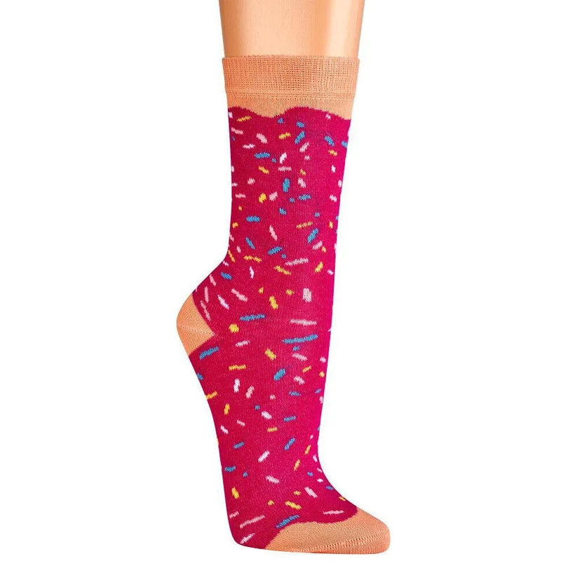 Donutsocken Damen aus Baumwolle als Geschenksocken 1 Paar