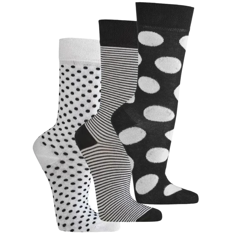 Black & White Bambus Viskose Söckchen für Damen im 2er Pack