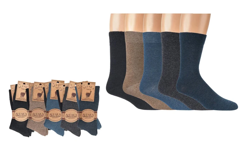 Feine Wollsocken mit Alpakawolle superweich handgekettelt 2 | 4 Paar